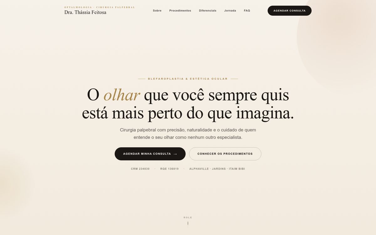 Print do site Dra. Thássia Feitosa